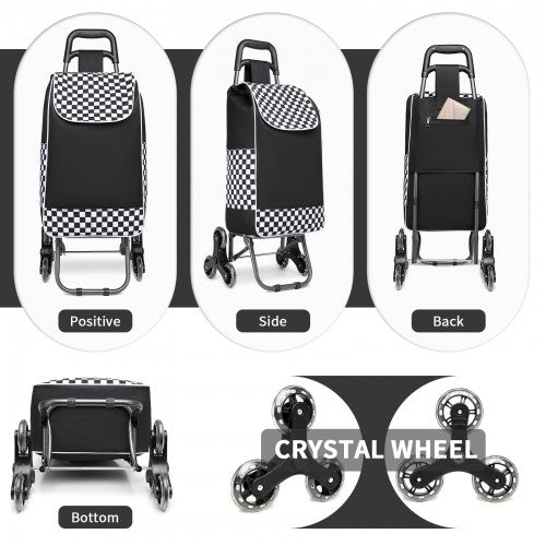 Easy Luggage EQ2043 - Kono 6 Wheel Push Shopping Trolley - Black
