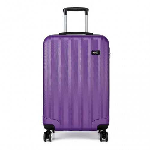 Easy Luggage K1773L - Kono Vertical Stripe Hard Shell Suitcase 19 Inch Luggage - Purple