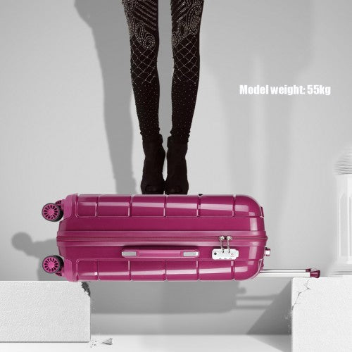 Easy Luggage K1997L - KONO 20-24-28” HARD SHELL PP SUITCASE SET - PURPLE