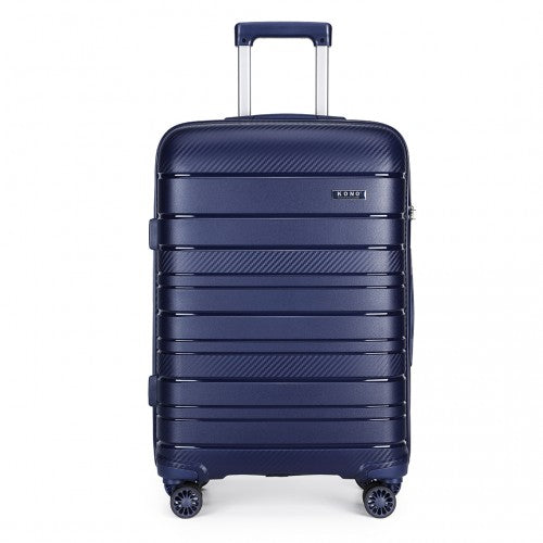 Easy Luggage K2091L - Kono 24 Inch Multi Texture Hard Shell PP Suitcase - Classic Collection - Navy