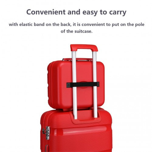Easy Luggage K2092L - Kono 14 Inch Bright Hard Shell PP Vanity Case - Red
