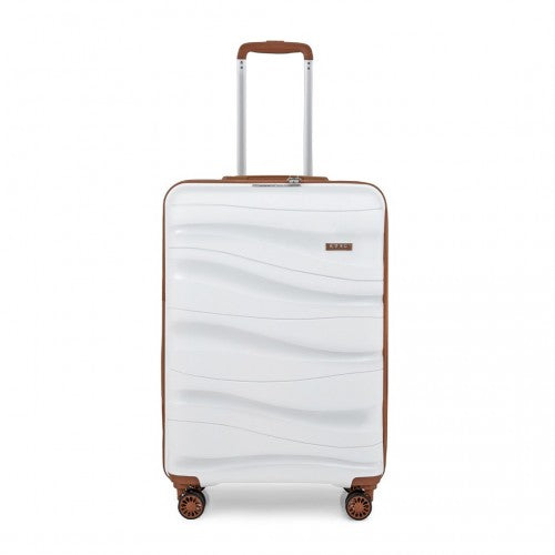 Easy Luggage K2094L - Kono 20 Inch Lightweight Polypropylene Hard Shell Suitcase With TSA Lock - Cream