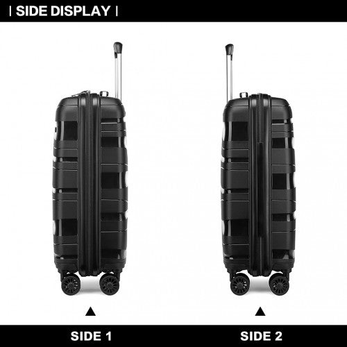 Easy Luggage K2094L - Kono 20 Inch Lightweight Polypropylene Hard Shell Suitcase With TSA Lock - Black