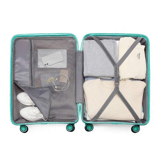 Easy Luggage K2094L - Kono 20 Inch Lightweight Polypropylene Hard Shell Suitcase With TSA Lock - Blue