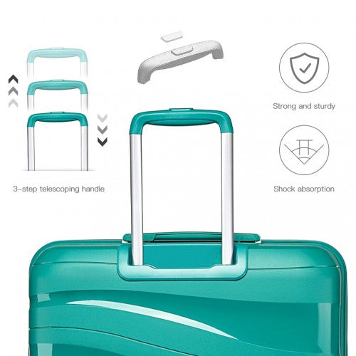 Easy Luggage K2094L - Kono 20 Inch Lightweight Polypropylene Hard Shell Suitcase With TSA Lock - Blue