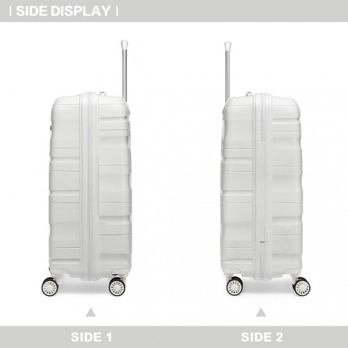 Easy Luggage K2094L - Kono 20 Inch Lightweight Polypropylene Hard Shell Suitcase With TSA Lock - Cream White
