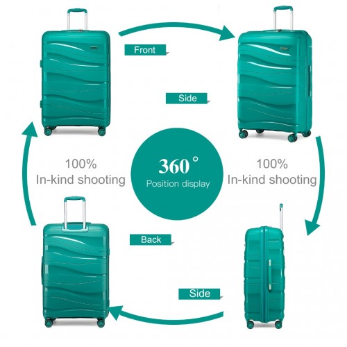 Easy Luggage K2094L - Kono 24 Inch Lightweight Polypropylene Hard Shell Suitcase With TSA Lock - Blue