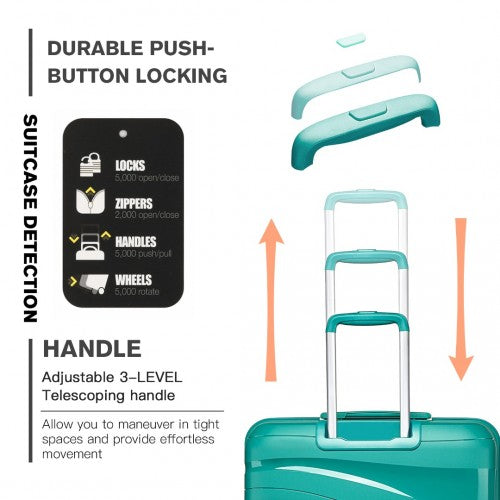 Easy Luggage K2094L - Kono 24 Inch Lightweight Polypropylene Hard Shell Suitcase With TSA Lock - Blue