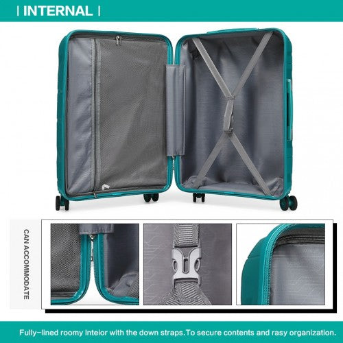 Easy Luggage K2094L - Kono 24 Inch Lightweight Polypropylene Hard Shell Suitcase With TSA Lock - Blue