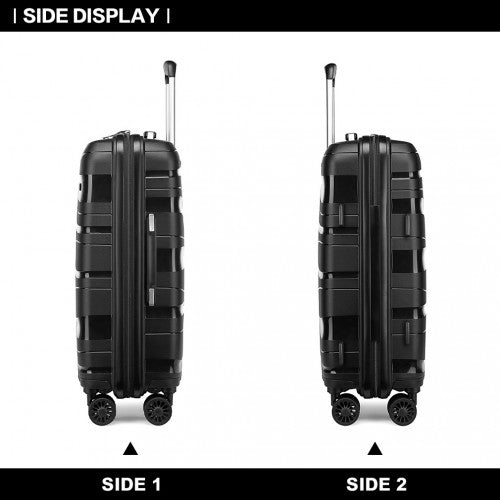 Easy Luggage K2094L - Kono 28 Inch Lightweight Polypropylene Hard Shell Suitcase With TSA Lock - Black