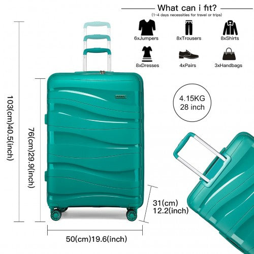 Easy Luggage K2094L - Kono 28 Inch Lightweight Polypropylene Hard Shell Suitcase With TSA Lock - Blue