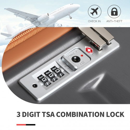 Easy Luggage K2292L - Kono 24 Inch Lightweight Hard Shell ABS Suitcase With TSA Lock - Grey