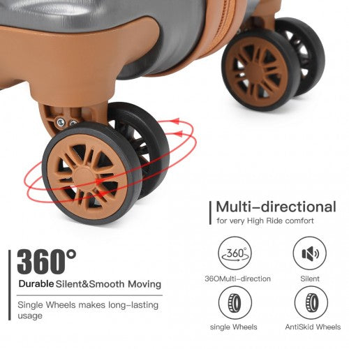 Easy Luggage K2292L - Kono 28 Inch Lightweight Hard Shell ABS Suitcase With TSA Lock - Grey