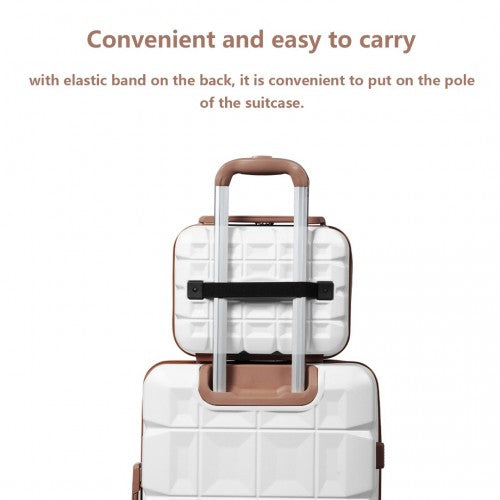 Easy Luggage K2292L - Kono 13 Inch Lightweight Hard Shell ABS Vanity Case - White