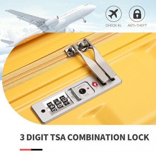 Easy Luggage K2292L - Kono 24 Inch Lightweight Hard Shell ABS Suitcase With TSA Lock - Yellow