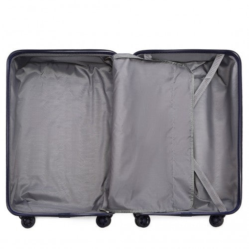 Easy Luggage K2292L - Kono Lightweight Hard Shell ABS Suitcase With TSA Lock And Vanity Case 4 Piece Set - Navy