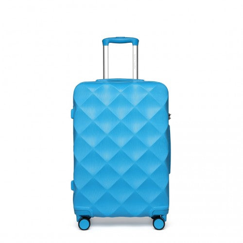 Easy Luggage K2395L - British Traveller 28 Inch Ultralight ABS And Polycarbonate Bumpy Diamond Suitcase With TSA Lock - Blue