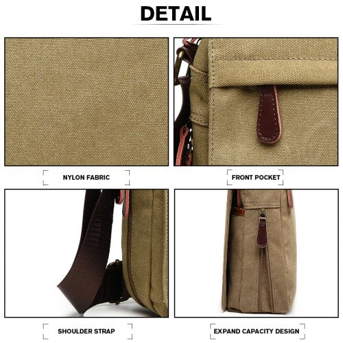 Easy Luggage LB1925 - Kono Classic Expanding Messenger Bag - Khaki