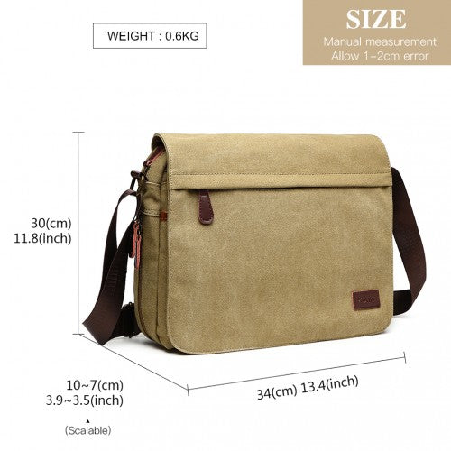 Easy Luggage LB1925 - Kono Classic Expanding Messenger Bag - Khaki