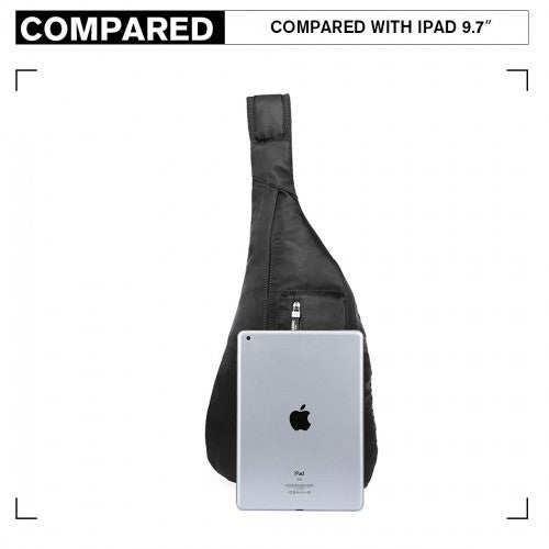 Easy Luggage LB1934 - Miss Lulu Casual Single Strap Sling Backpack - Black