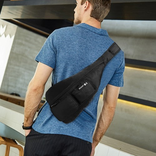 Easy Luggage LB1934 - Miss Lulu Casual Single Strap Sling Backpack - Black