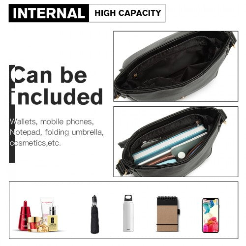 Easy Luggage LB2003 - Miss Lulu Classic Cross Body Shoulder Bag - Black