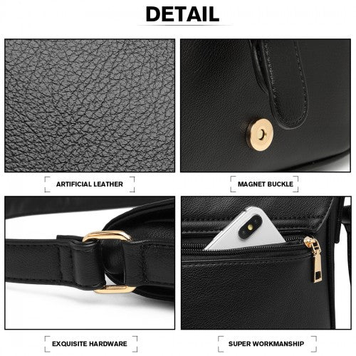 Easy Luggage LB2003 - Miss Lulu Classic Cross Body Shoulder Bag - Black