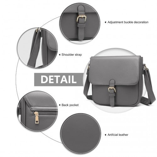 Easy Luggage LB2003 - Miss Lulu Classic Cross Body Shoulder Bag - Grey