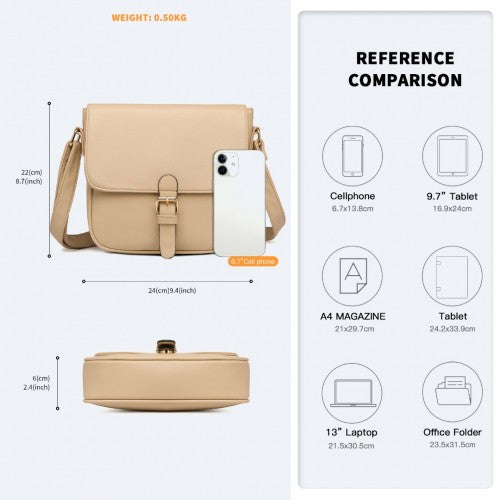 Easy Luggage LB2003 - Miss Lulu Classic Cross Body Shoulder Bag - Khaki