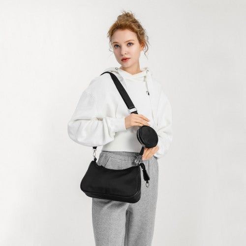 Easy Luggage LB2060 - Miss Lulu Cross-Body Handbag with a Detachable Pouch - Khaki
