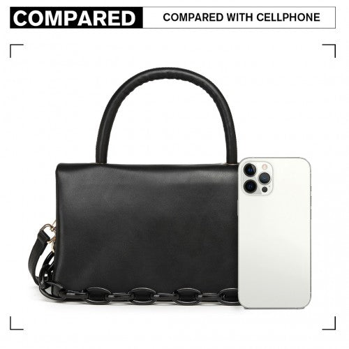 Easy Luggage LB2122 - Miss Lulu Personality Versatile Chain Handbag Crossbody Bag - Black