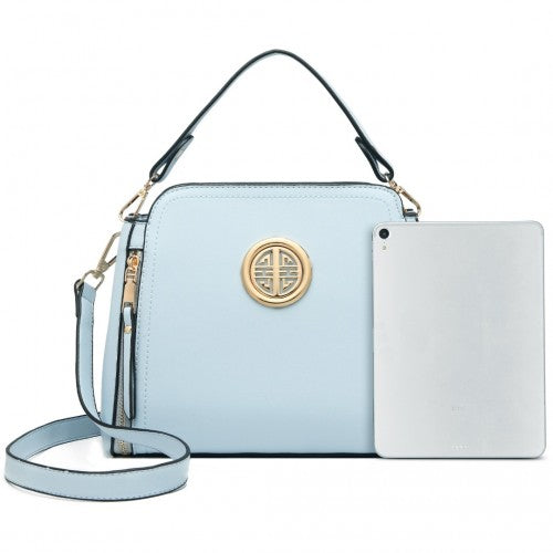 Easy Luggage LB2126 - Miss Lulu Leather Look Practical Crossbody Bag - Blue