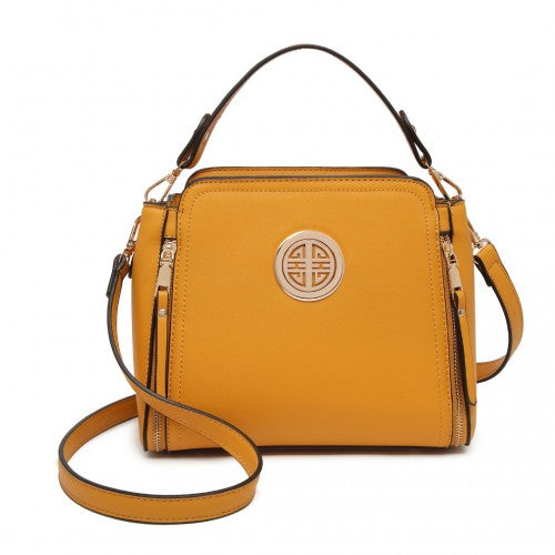 Easy Luggage LB2126 - Miss Lulu Leather Look Practical Crossbody Bag - Yellow