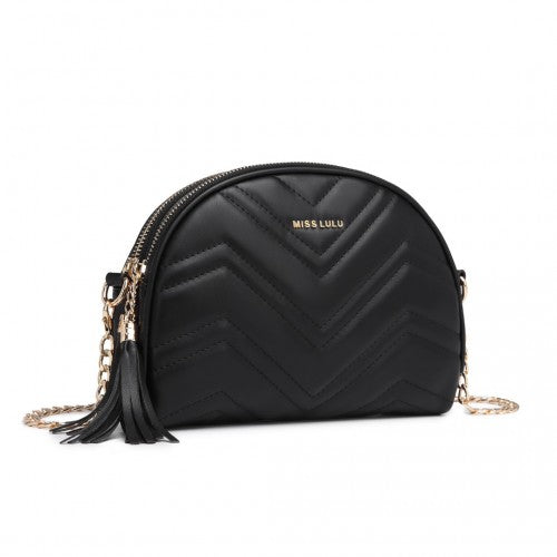 Easy Luggage LB2236 - Miss Lulu Trendy Tassel Crossbody Bag - Black