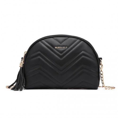 Easy Luggage LB2236 - Miss Lulu Trendy Tassel Crossbody Bag - Black