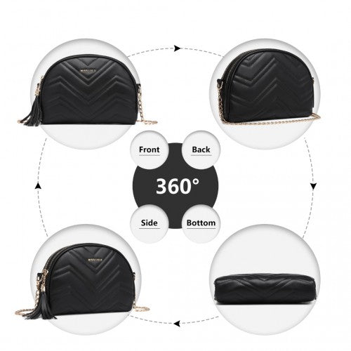 Easy Luggage LB2236 - Miss Lulu Trendy Tassel Crossbody Bag - Black