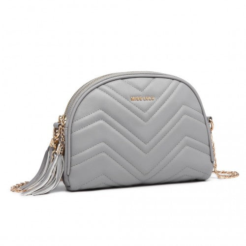 Easy Luggage LB2236 - Miss Lulu Trendy Tassel Crossbody Bag - Grey