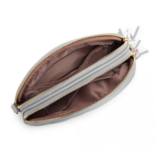 Easy Luggage LB2236 - Miss Lulu Trendy Tassel Crossbody Bag - Grey