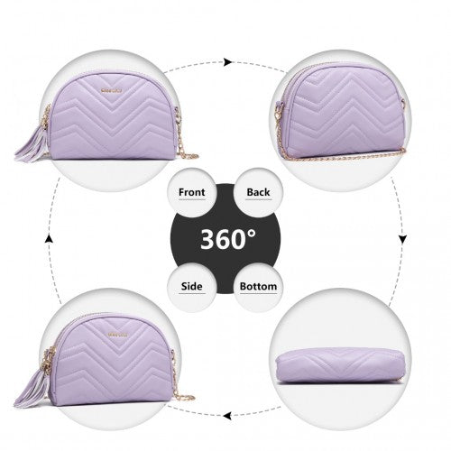 Easy Luggage LB2236 - Miss Lulu Trendy Tassel Crossbody Bag - Purple