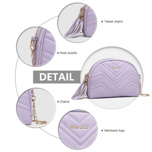 Easy Luggage LB2236 - Miss Lulu Trendy Tassel Crossbody Bag - Purple