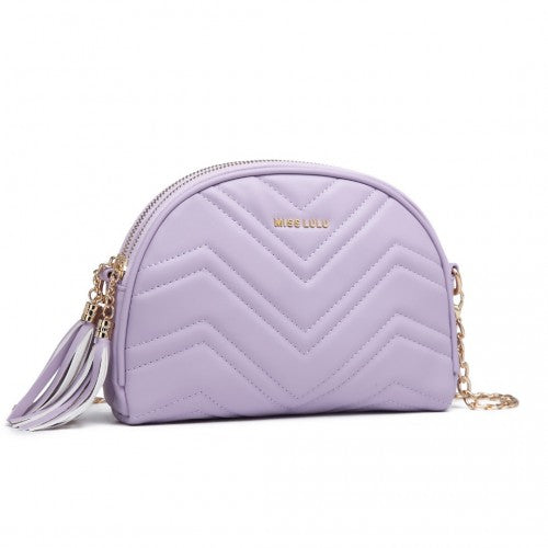 Easy Luggage LB2236 - Miss Lulu Trendy Tassel Crossbody Bag - Purple