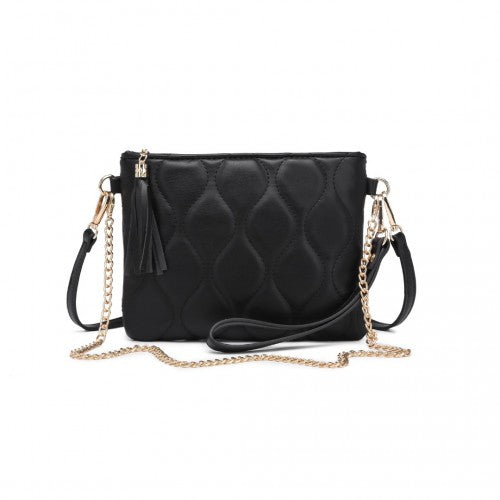 Easy Luggage LB2247 - Miss Lulu Small PU Leather Soft Crossbody Bag - Black