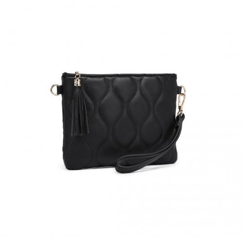 Easy Luggage LB2247 - Miss Lulu Small PU Leather Soft Crossbody Bag - Black