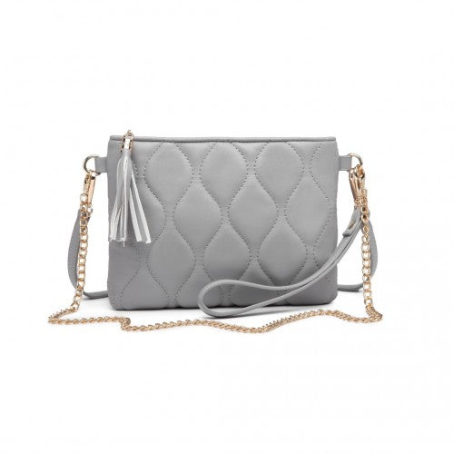 Easy Luggage LB2247 - Miss Lulu Small PU Leather Soft Crossbody Bag - Grey