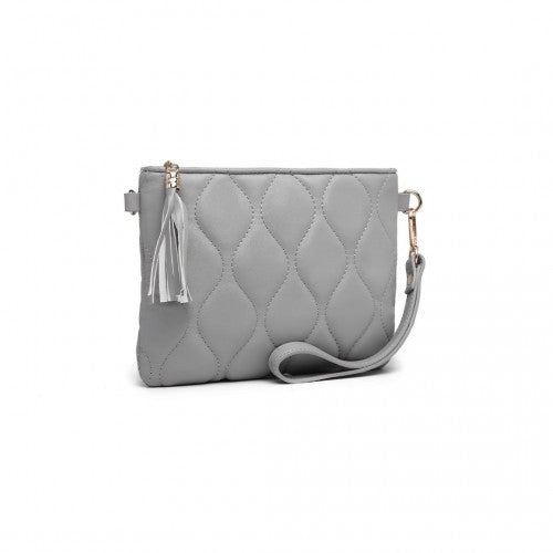 Easy Luggage LB2247 - Miss Lulu Small PU Leather Soft Crossbody Bag - Grey