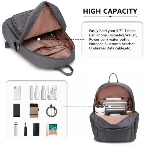 Easy Luggage LB2250 - Miss Lulu Casual Lightweight Ladies Backpack - Grey