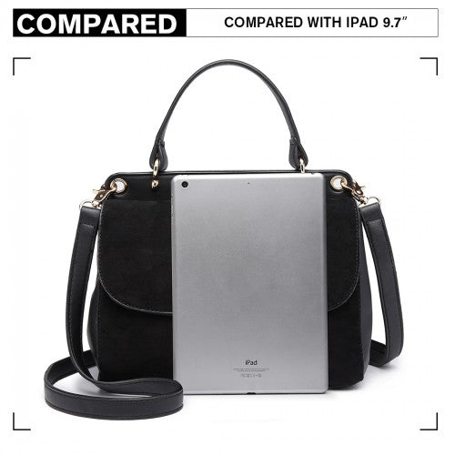 Easy Luggage LB6871-MISS LULU STYLISH LADIES LEATHER HANDBAG SHOULDER BAG BLACK