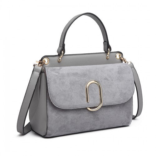 Easy Luggage LB6871-MISS LULU STYLISH LADIES LEATHER HANDBAG SHOULDER BAG GREY
