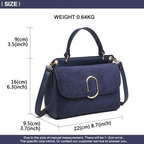 Easy Luggage LB6871-MISS LULU STYLISH LADIES LEATHER HANDBAG SHOULDER BAG NAVY