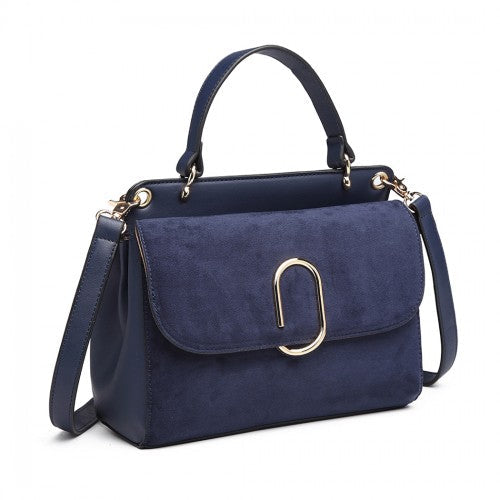 Easy Luggage LB6871-MISS LULU STYLISH LADIES LEATHER HANDBAG SHOULDER BAG NAVY
